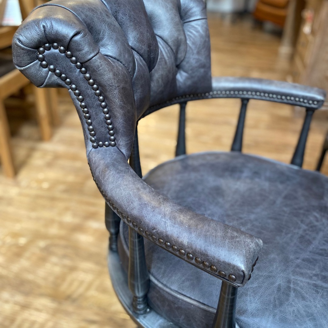 Captains Vintage Leather Office Chair Black image 4